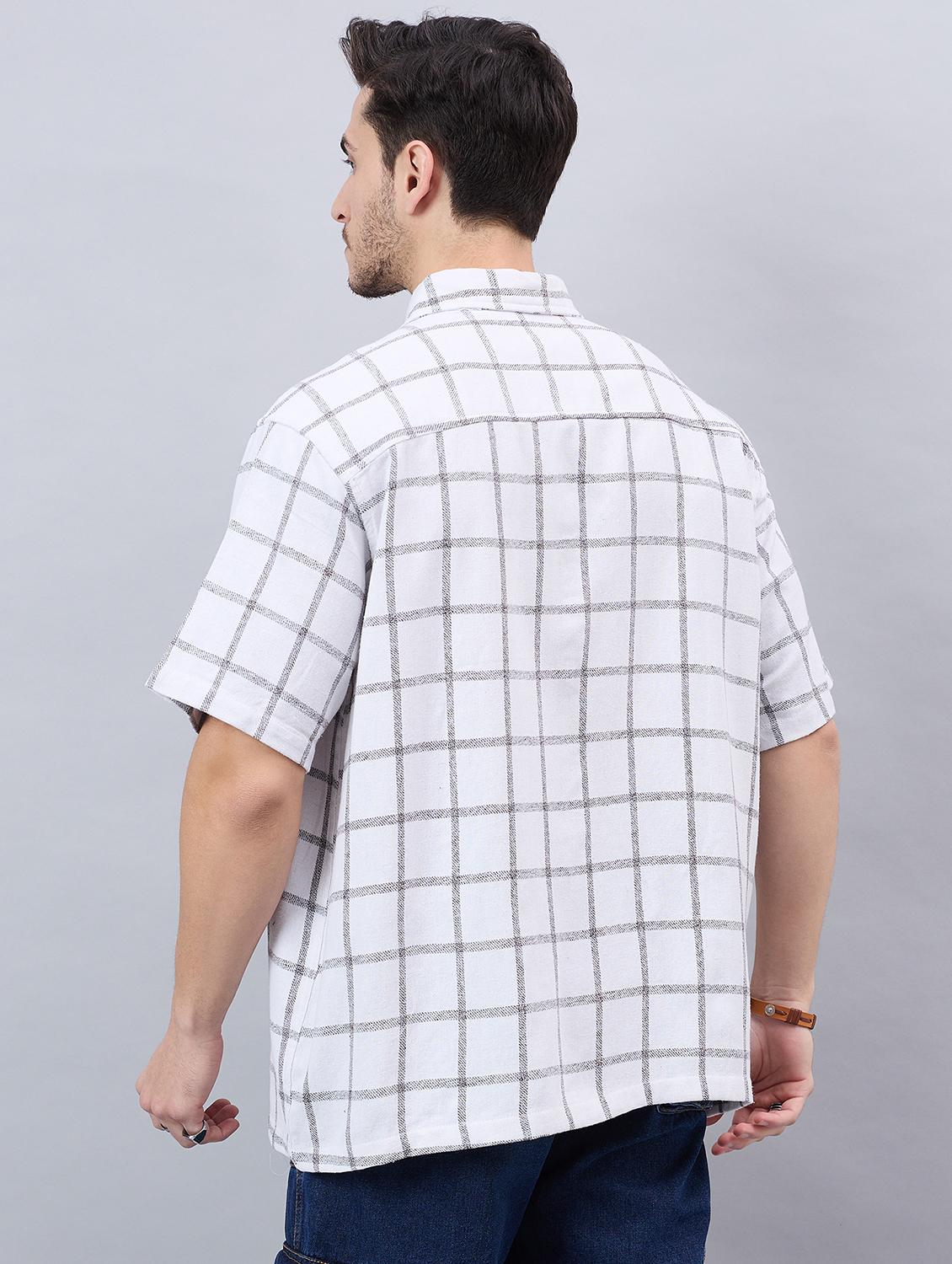 white checkered cotton casual shirt - 21303890 - Standard Image - 2