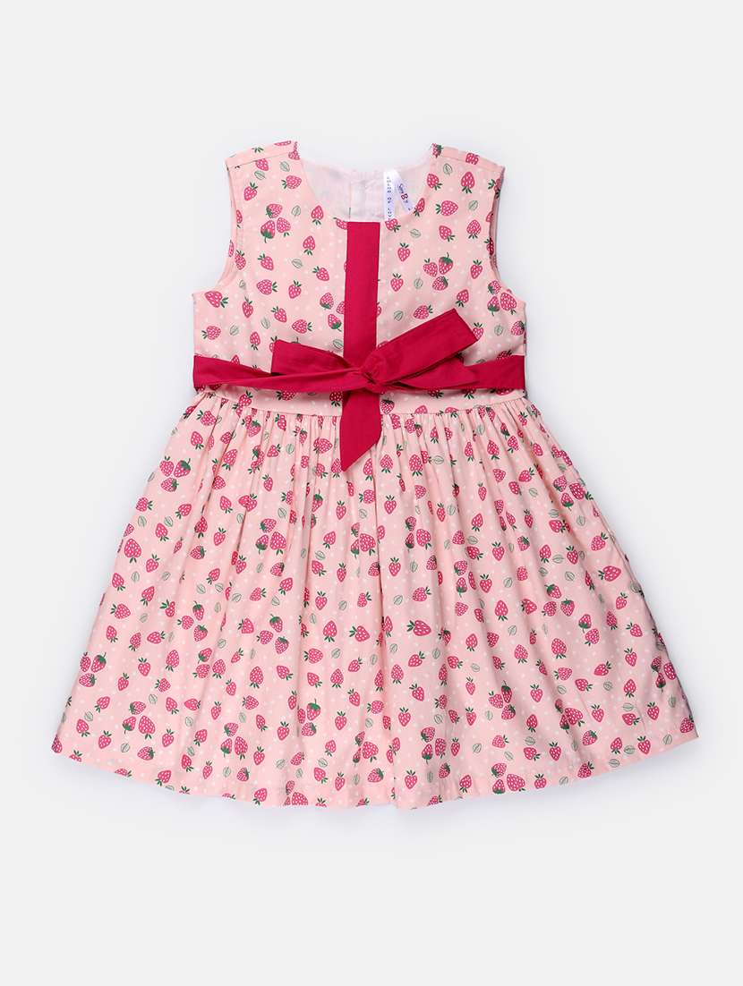 pink quirky printed cotton frock