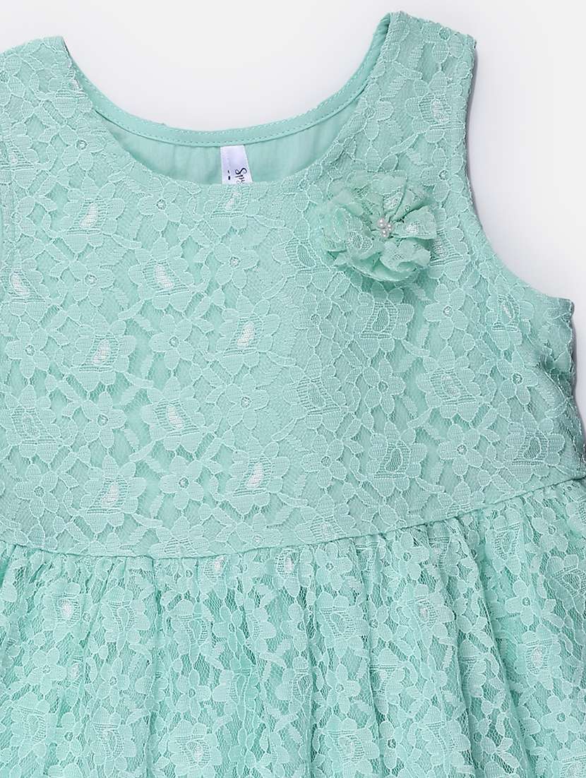sea green lace work frock - 21304034 - Standard Image - 2