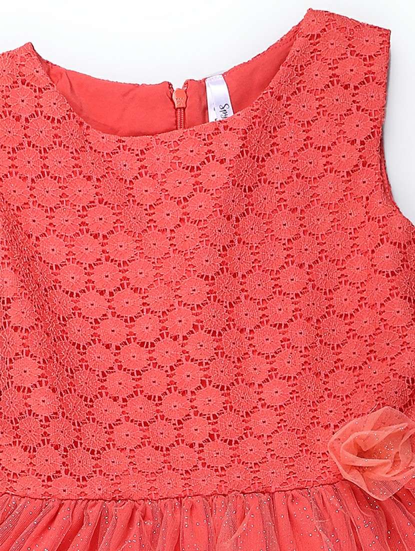 kids orange cotton frock - 21304035 -  Standard Image - 2