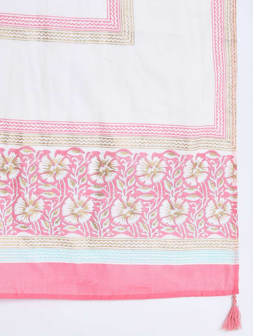 women three quarter sleeve kurta palazzo with dupatta set - 21304227 -  Standard Image - 7