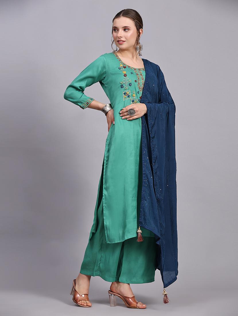 women kurta palazzo set wit dupatta - 21304233 - Standard Image - 2
