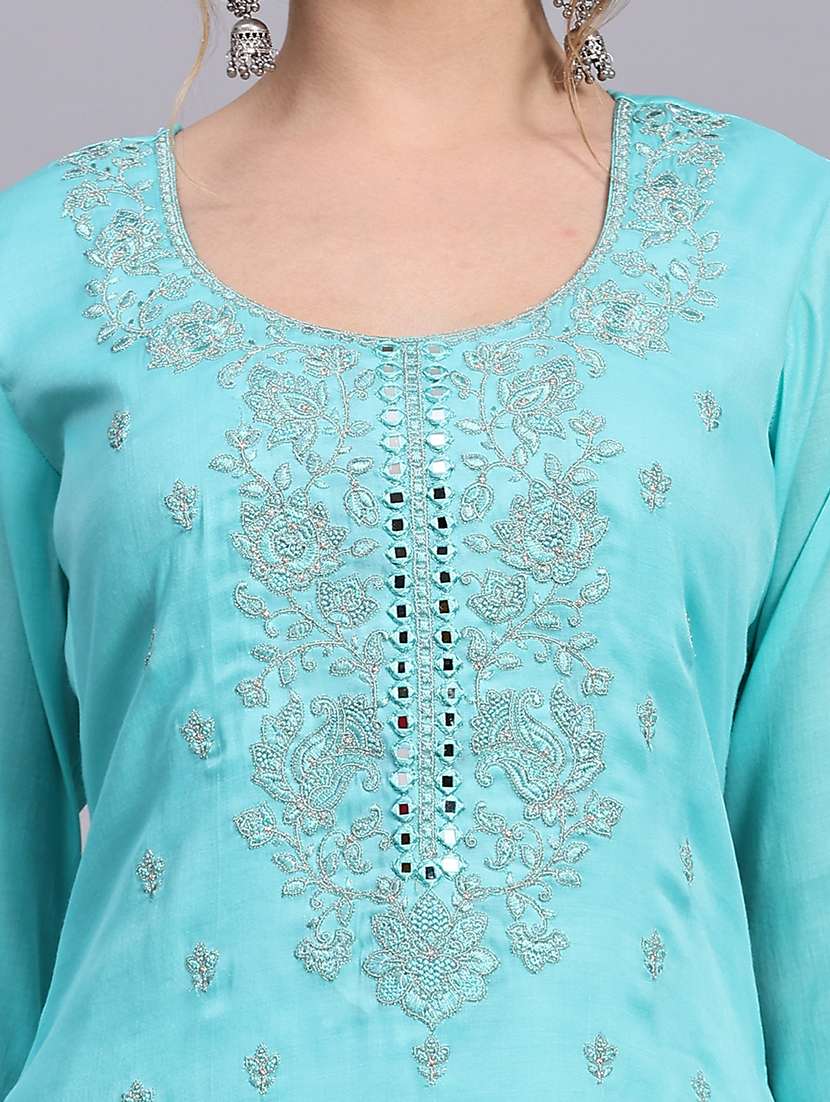 women three quarter sleeve kurta pant with dupatta set - 21304235 -  Standard Image - 7