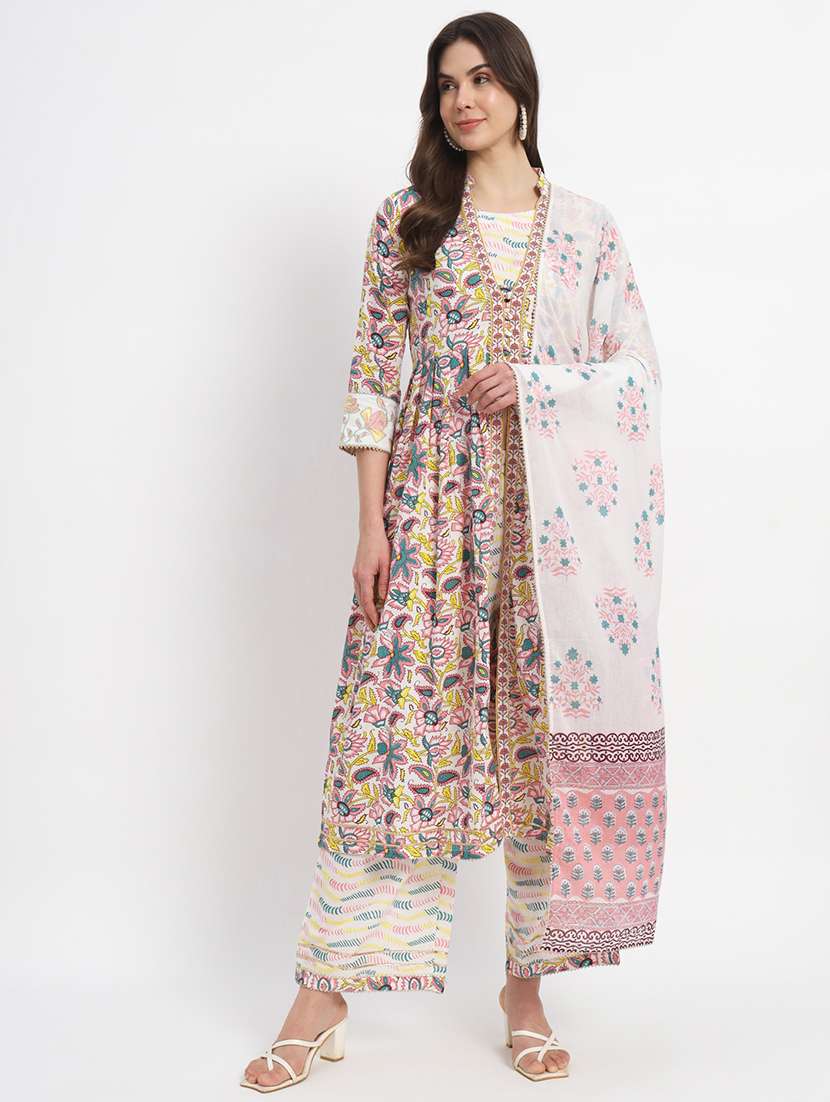 women kurta palazzo set wit dupatta