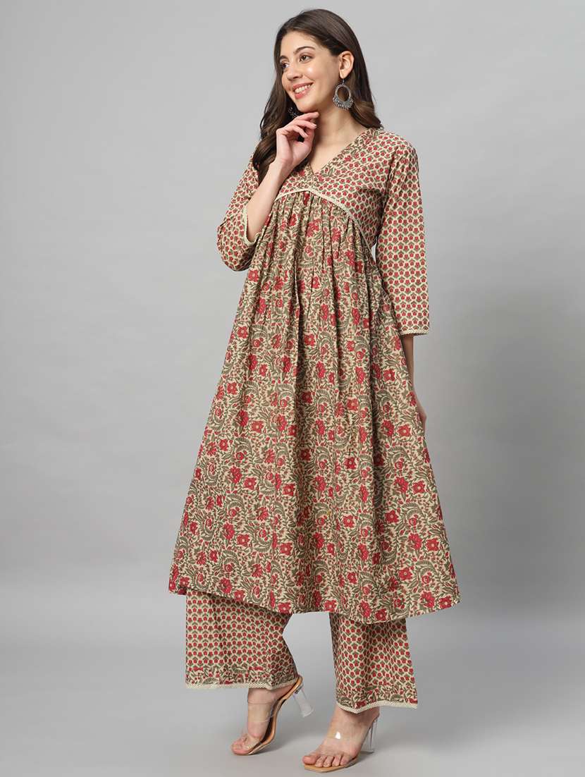women kurta palazzo set wit dupatta - 21304260 -  Standard Image - 2