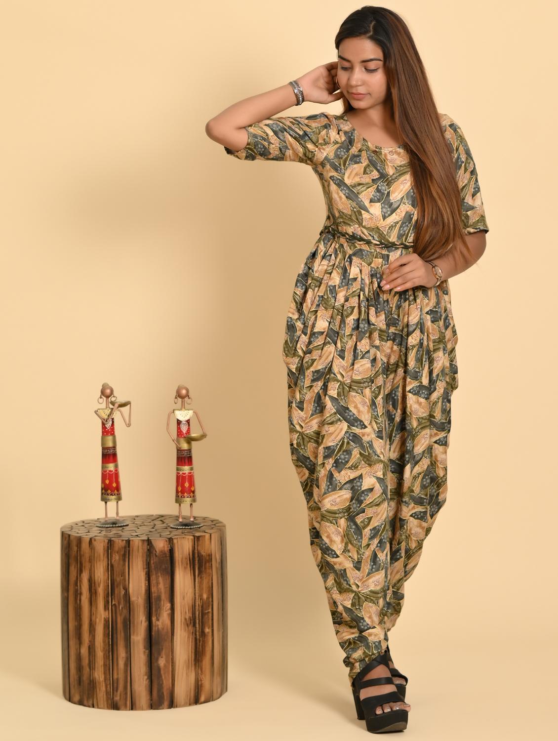 women printed full leg jumpsuit - 21305119 - Zoom Image - 0