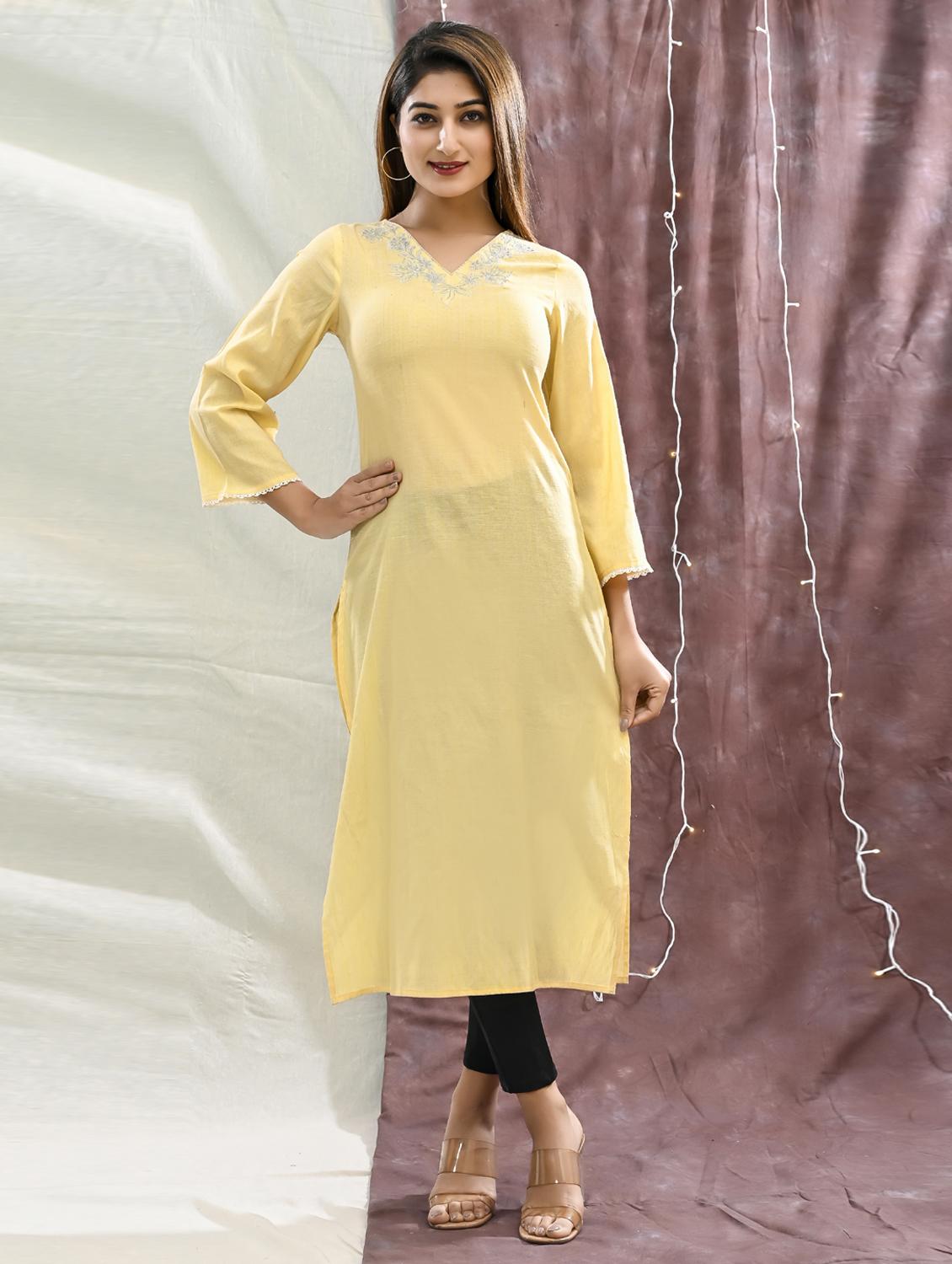 women solid straight kurta - 21305194 - Zoom Image - 0