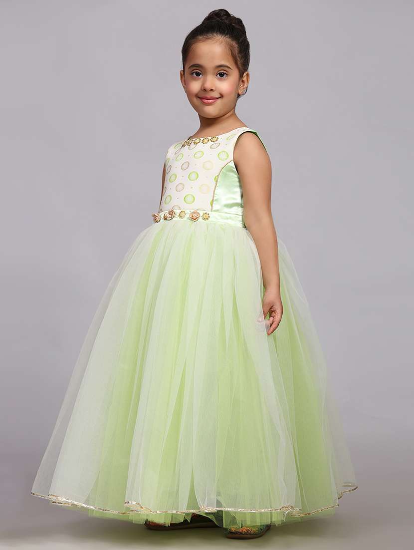 neo mint self design net frock - 21305316 -  Standard Image - 2