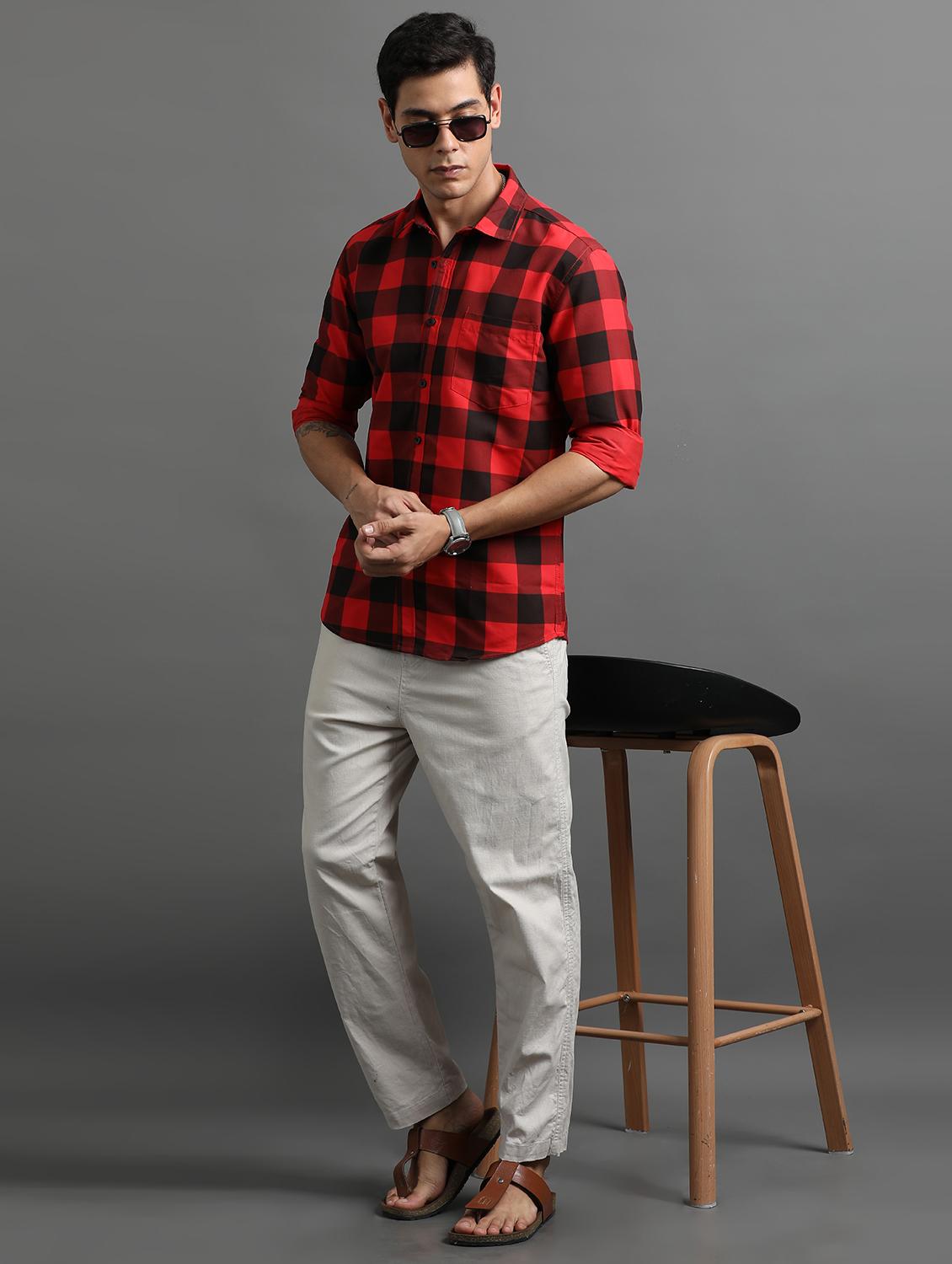 men checkered cotton casual shirt - 21305492 - Standard Image - 2