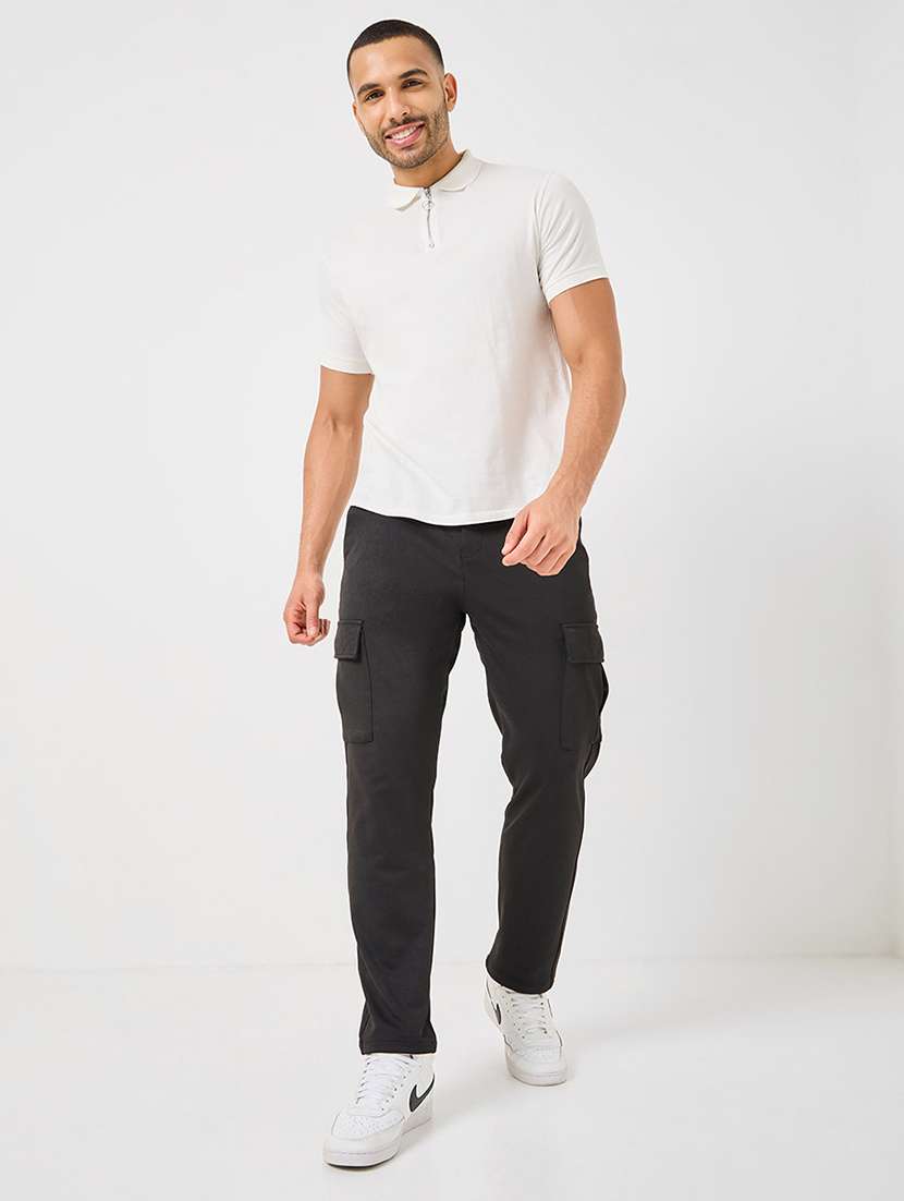 men black solid cargo - 21307616 -  Standard Image - 2