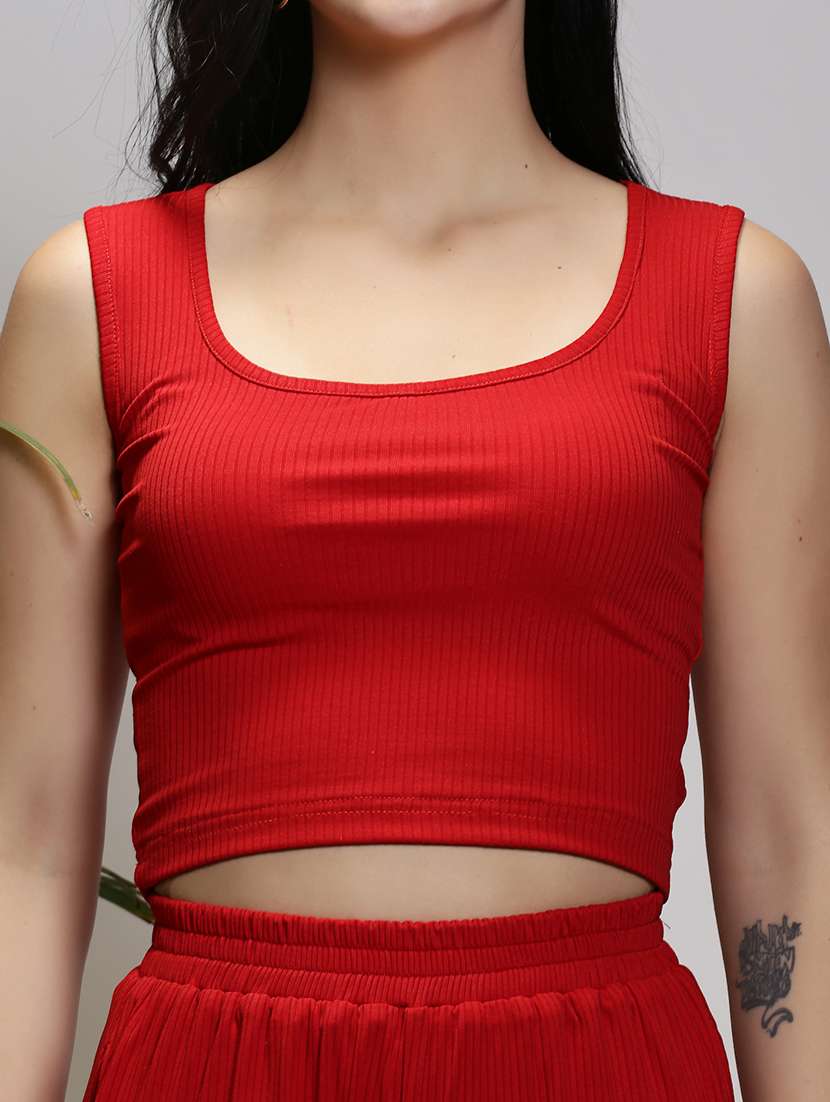 women pack of 2 solid sleeveless crop top - 21308024 -  Standard Image - 7