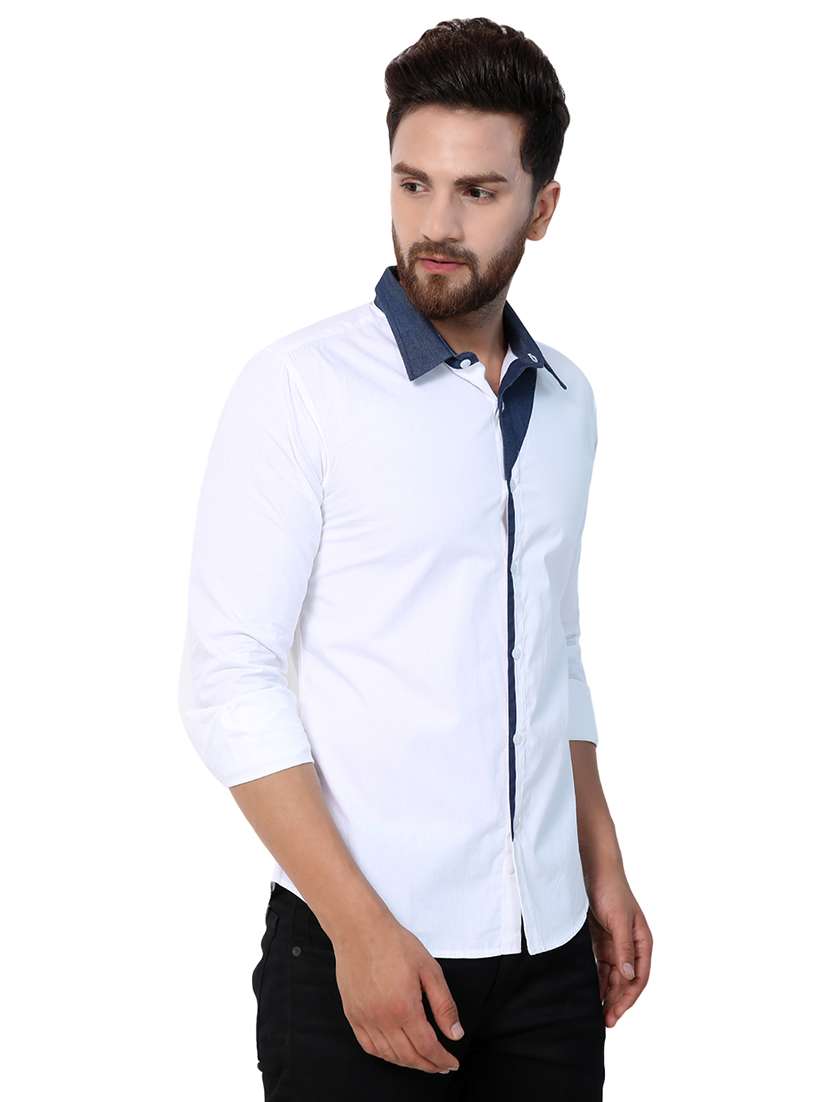 men solid cotton casual shirt - 21308035 - Standard Image - 2