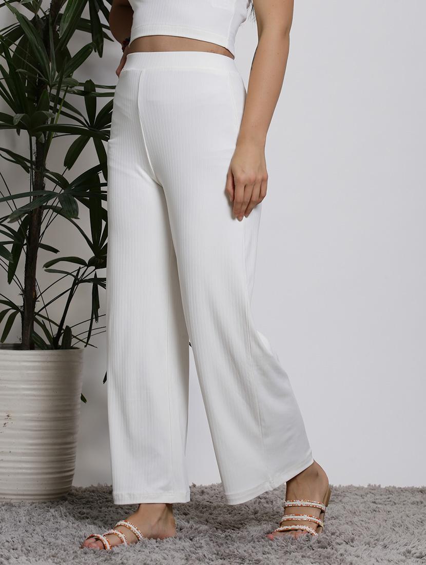 women white polyester palazzo - 21308113 - Standard Image - 2