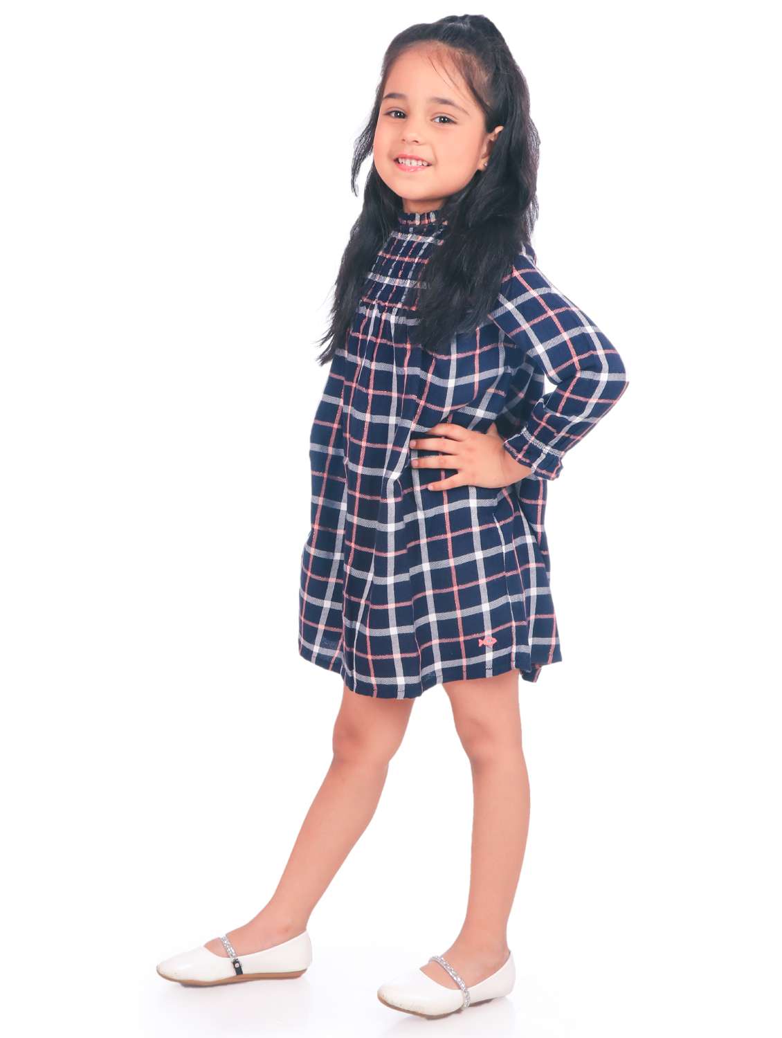 navy blue cotton frock - 21308253 -  Standard Image - 2