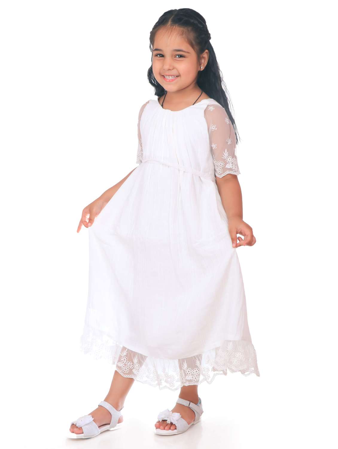 white cotton frock - 21308256 -  Standard Image - 2