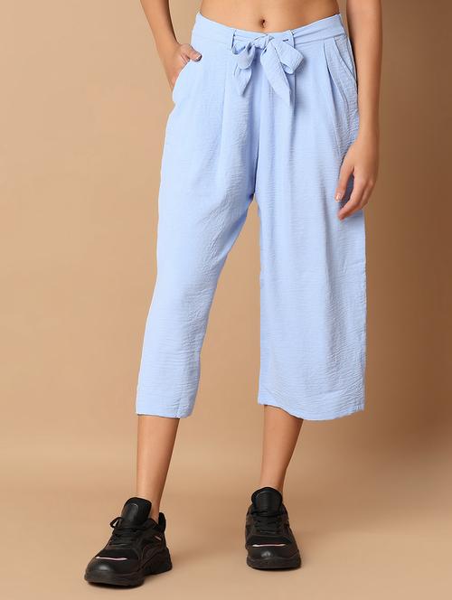 light blue cotton capri - 21308406 - Standard Image - 0