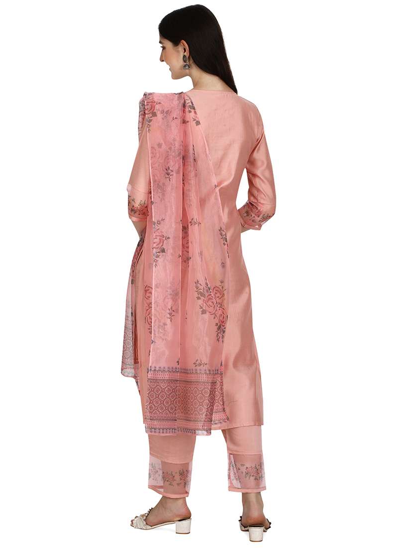 pink cotton blend kurta dupatta  set - 21308766 -  Standard Image - 2