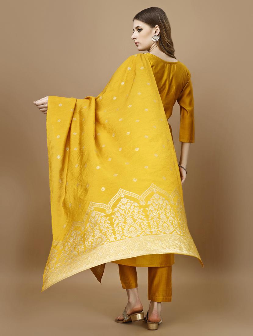 women mustard kurta dupatta set - 21308779 - Standard Image - 2