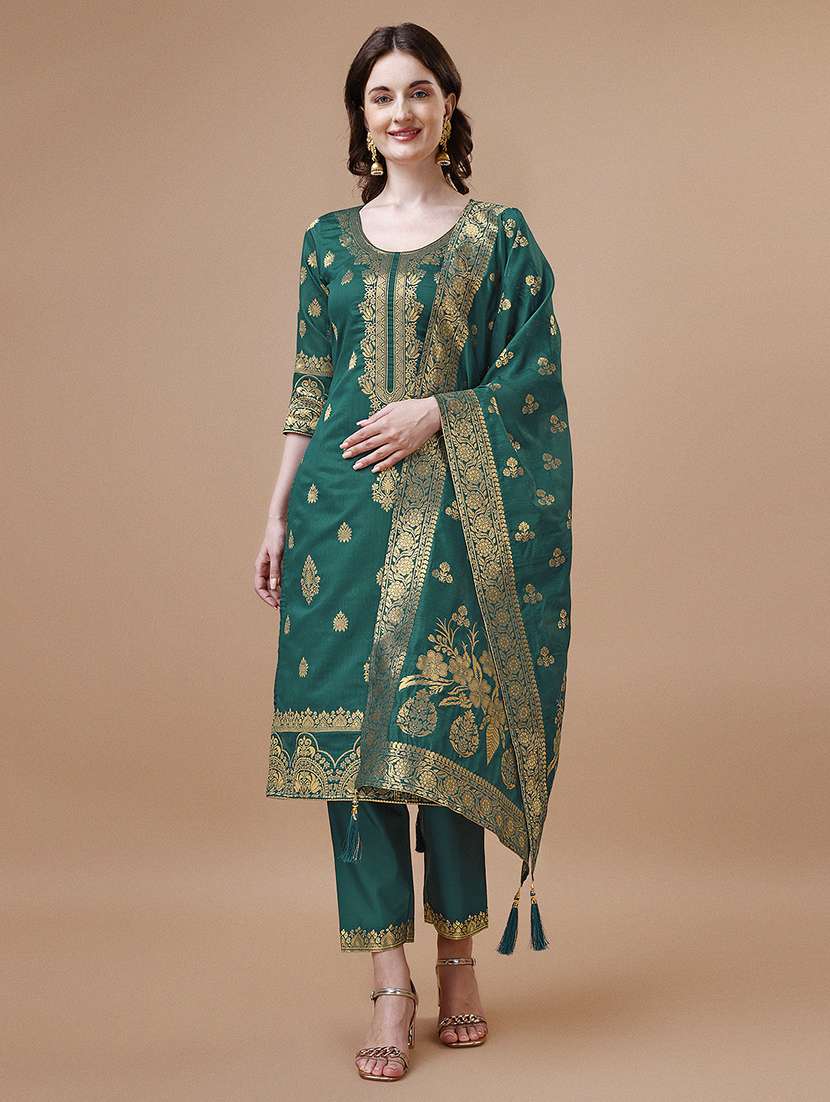 women teal kurta dupatta set