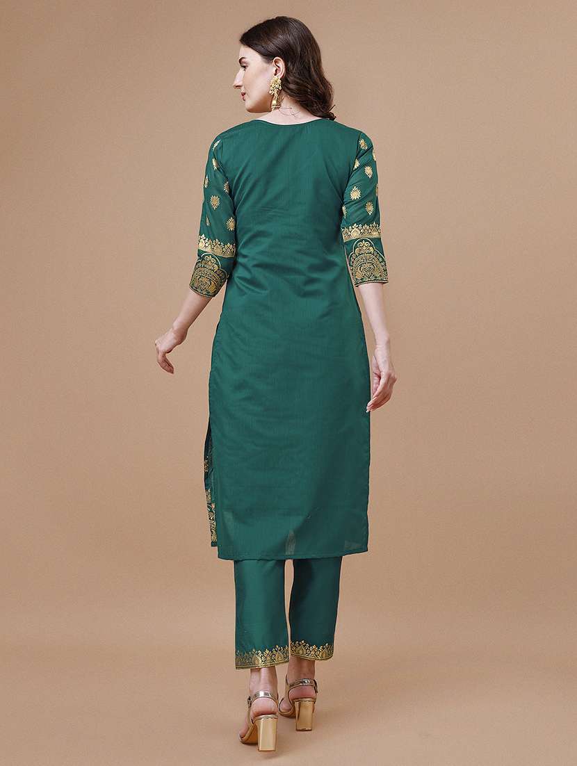 women teal kurta dupatta set - 21308927 -  Standard Image - 2