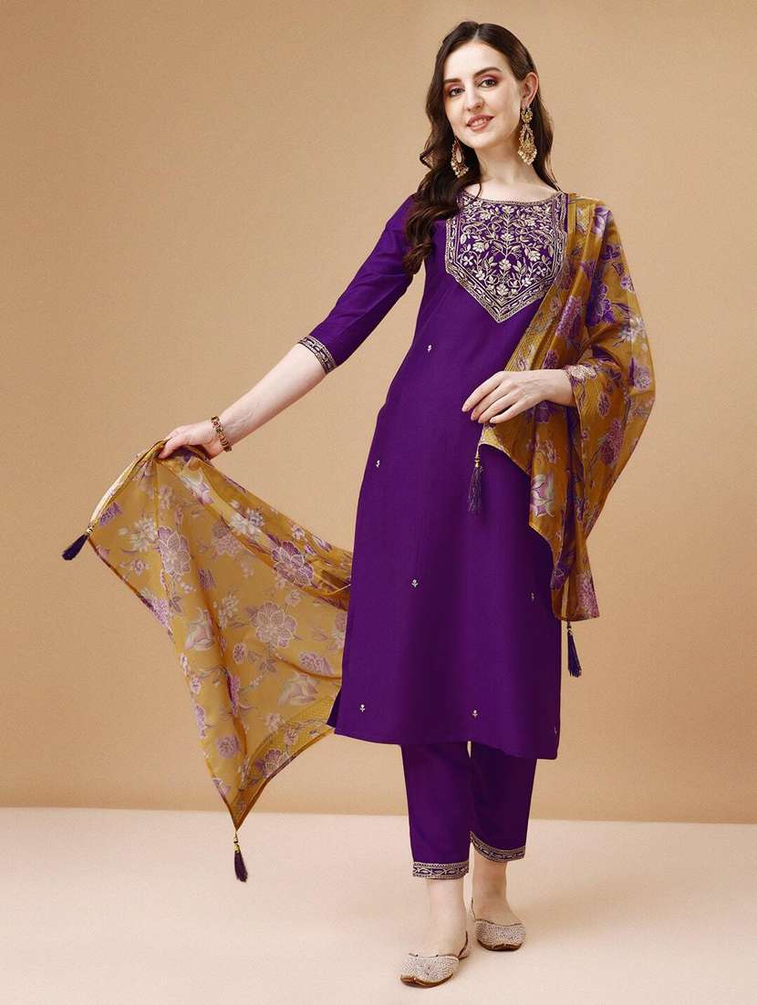 women kurta pant set with dupatta - 21309023 -  Standard Image - 2