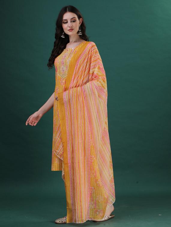 women yellow kurta dupatta set - 21309188 - Standard Image - 2