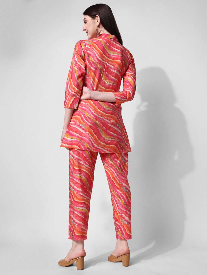 women printed shirt and trouser co-ord set - 21309262 -  Standard Image - 2