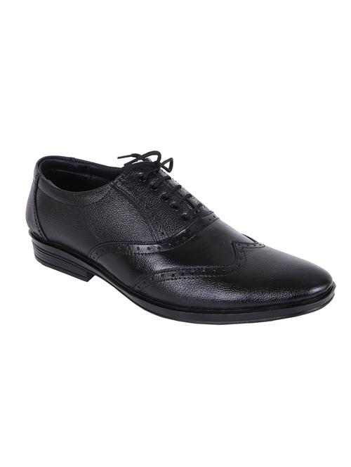 black leather laceup brouges - 21310349 - Standard Image - 0