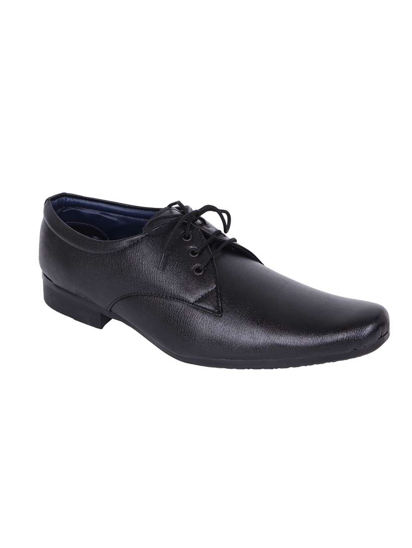 black leatherette laceup derbies
