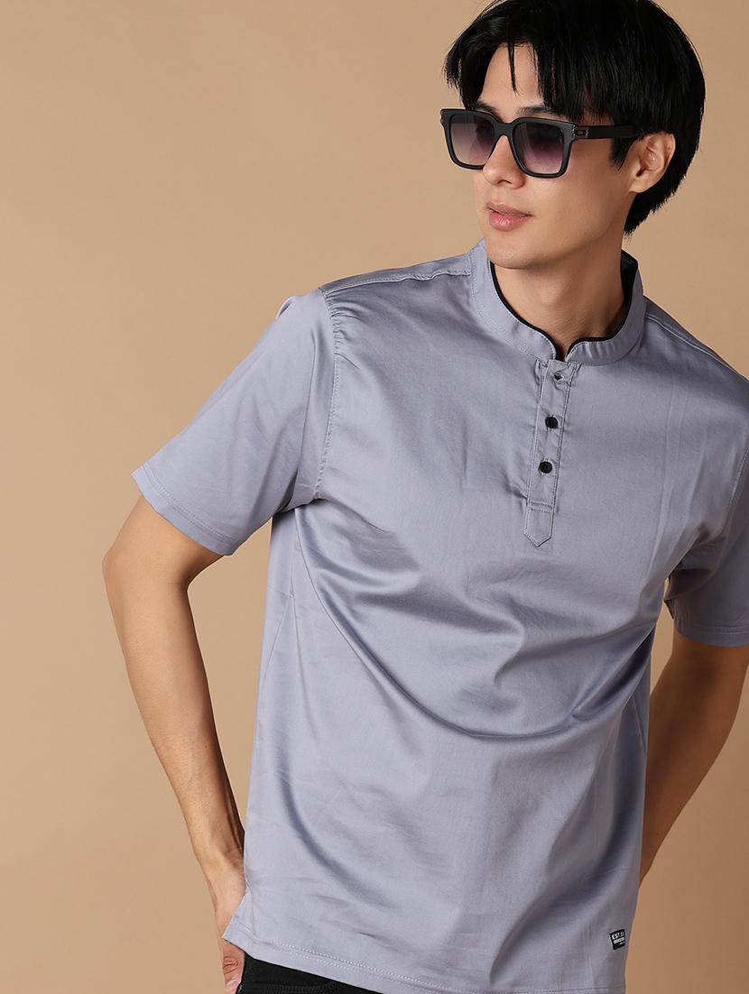 blue solid casual shirt - 21311036 - Standard Image - 2