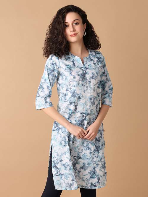 women white cotton straight kurta - 21311039 -  Standard Image - 0