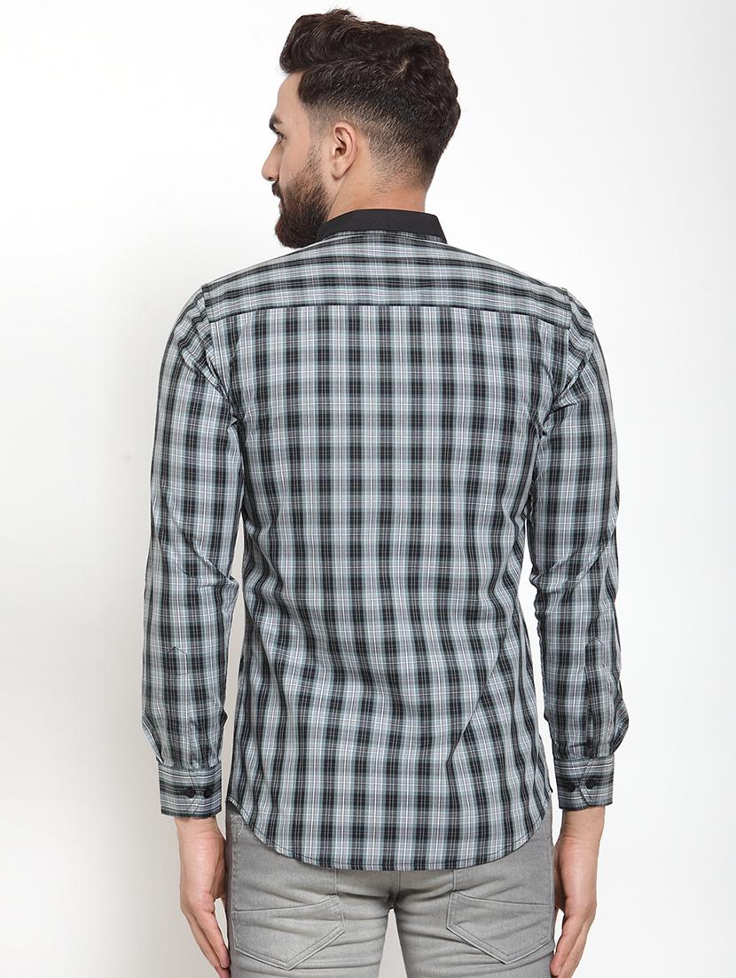 men long sleeved checkered casual shirt - 21311200 - Standard Image - 2