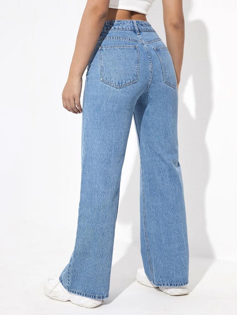 women solid high rise wide leg trouser - 21311554 - Standard Image - 2