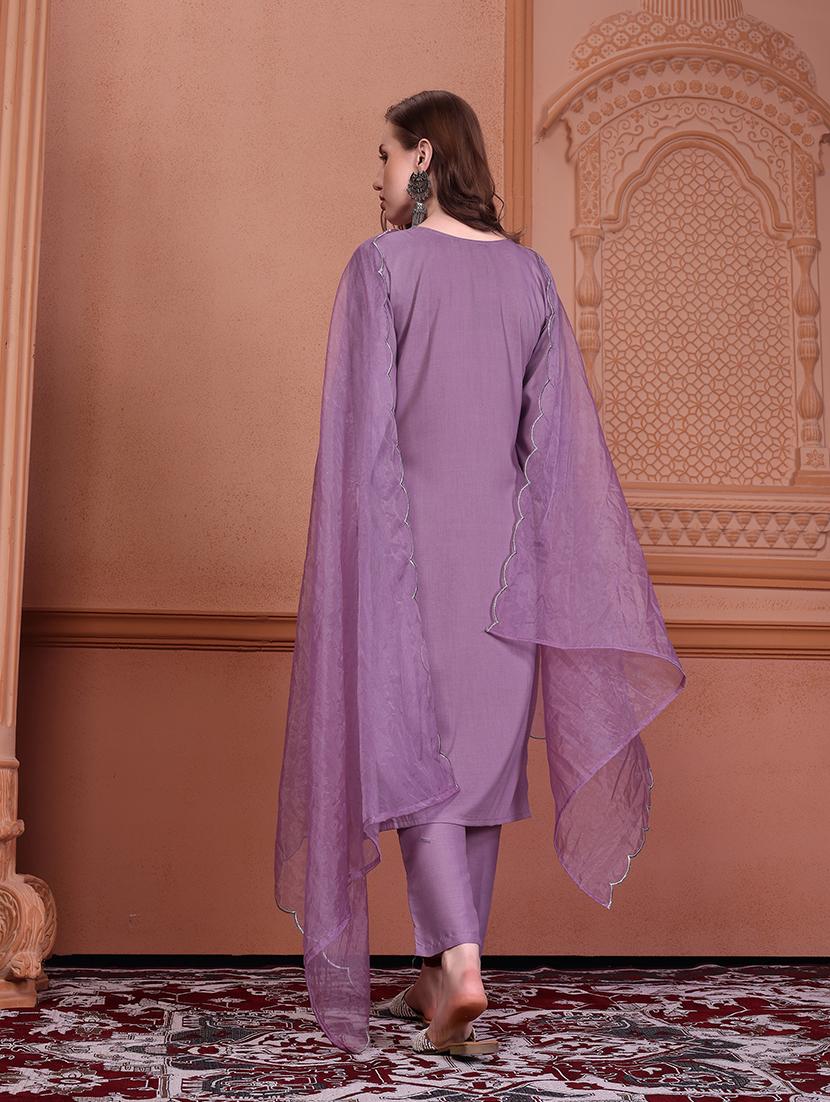 women three quarter sleeve kurta pant with dupatta set - 21311635 - Standard Image - 2
