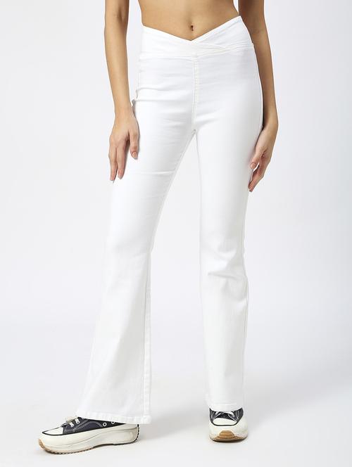 women solid mid rise bootcut jegging - 21311665 - Standard Image - 0