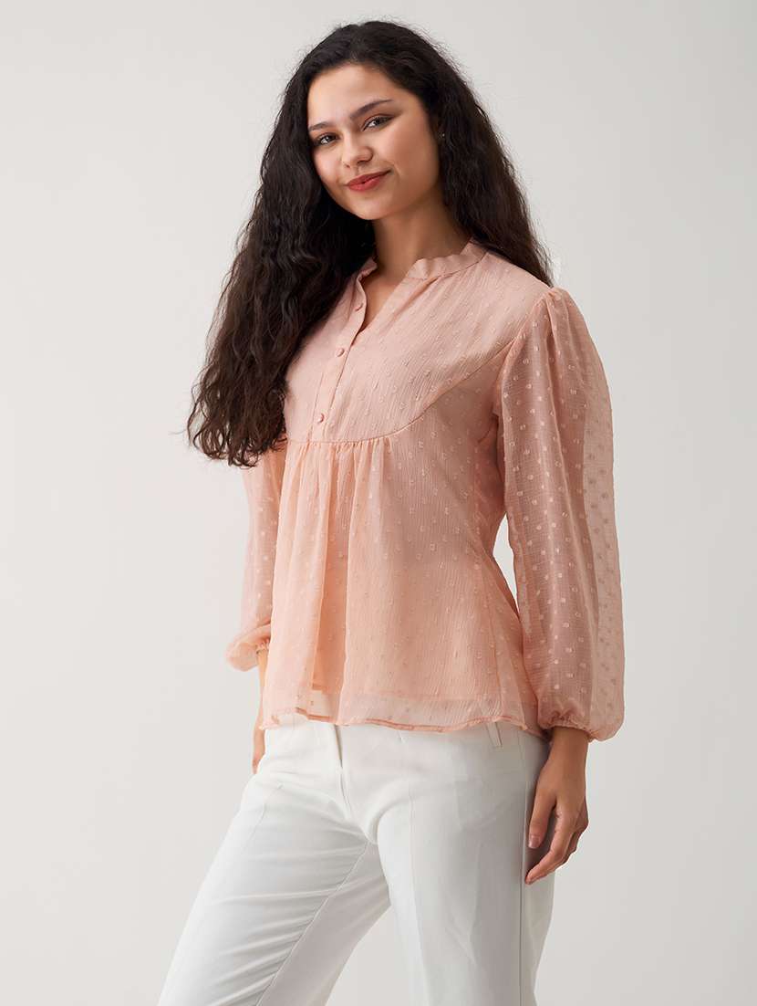 women orange polyester regular top - 21311834 -  Standard Image - 2