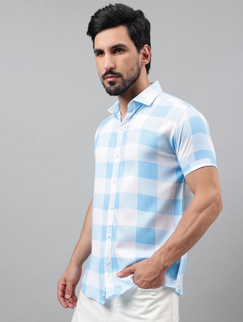 men short sleeved checkered casual shirt - 21312002 - Standard Image - 2