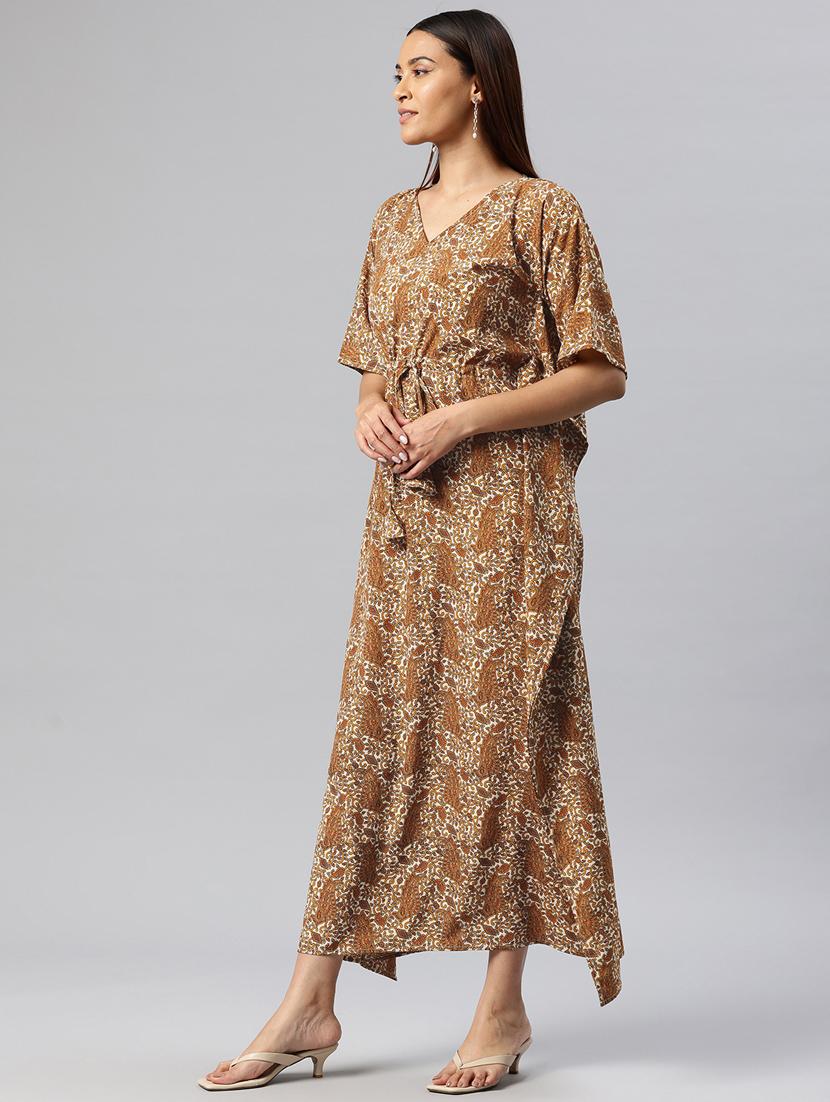 women white poly crepe kaftan dress - 21313874 - Standard Image - 2