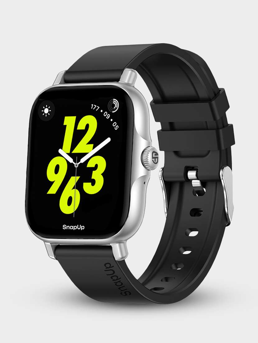 snapup turbo bluetooth calling smartwatch (silver black)
