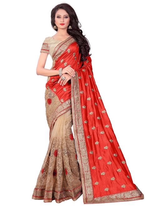 women embroidered half & half saree  with blouse - 21317312 -  Standard Image - 0