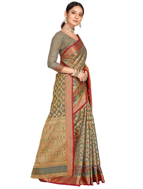 women self design banarasi saree with blouse - 21317359 - Standard Image - 0