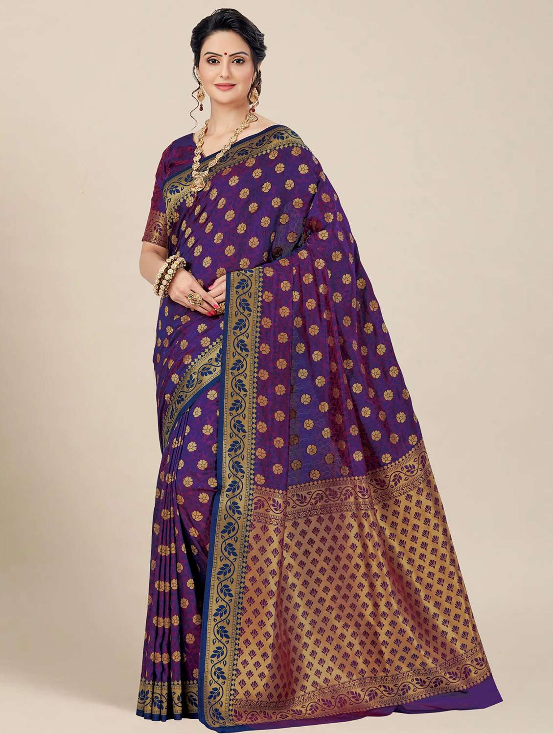 women self design kanjivaram saree with blouse - 21317480 - Zoom Image - 0