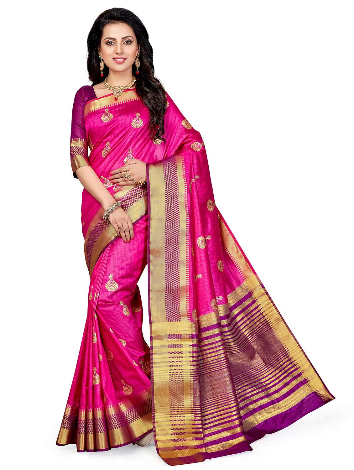 women self design kanjivaram saree with blouse