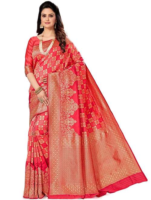 women self design kanjivaram saree with blouse - 21317612 -  Standard Image - 0