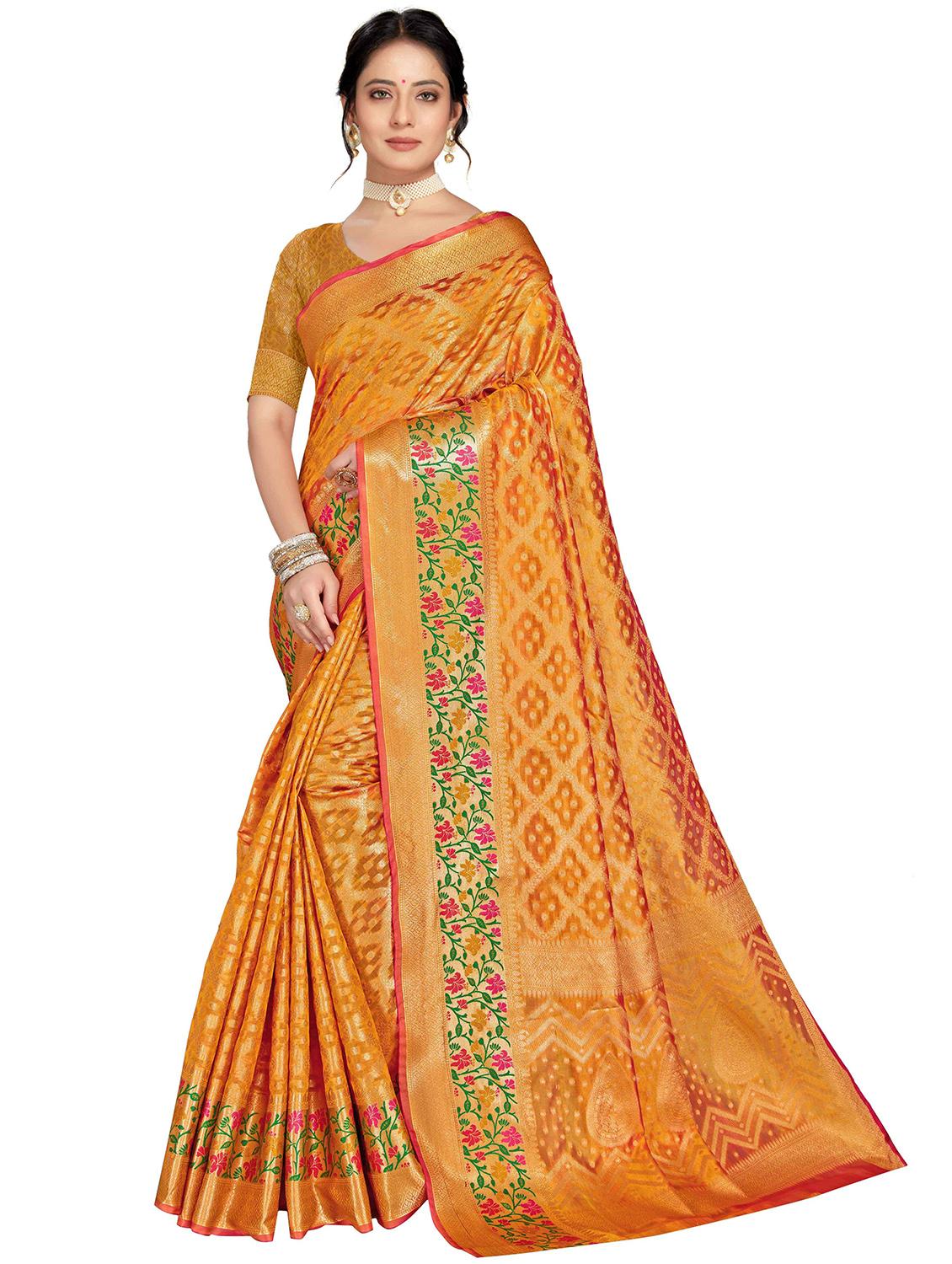 women self design banarasi saree with blouse - 21317618 -  Zoom Image - 0