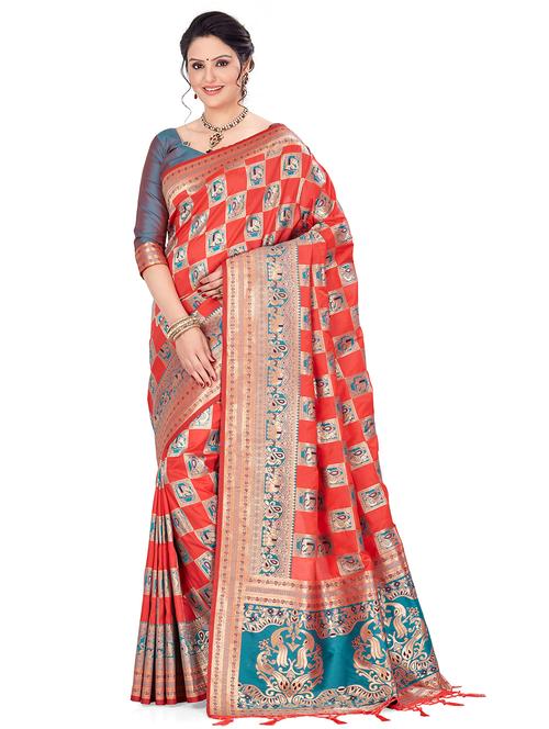 women self design banarasi saree with blouse - 21317632 -  Standard Image - 0