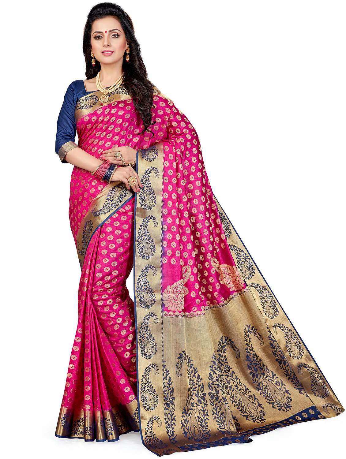 women self design kanjivaram saree with blouse
