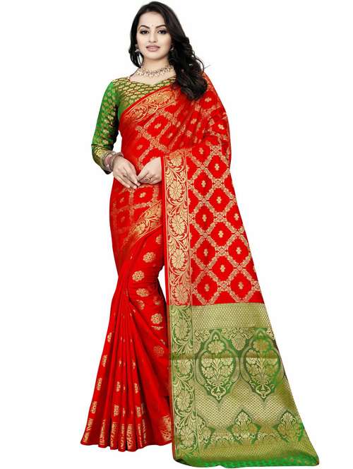women self design banarasi saree with blouse - 21317718 -  Standard Image - 0