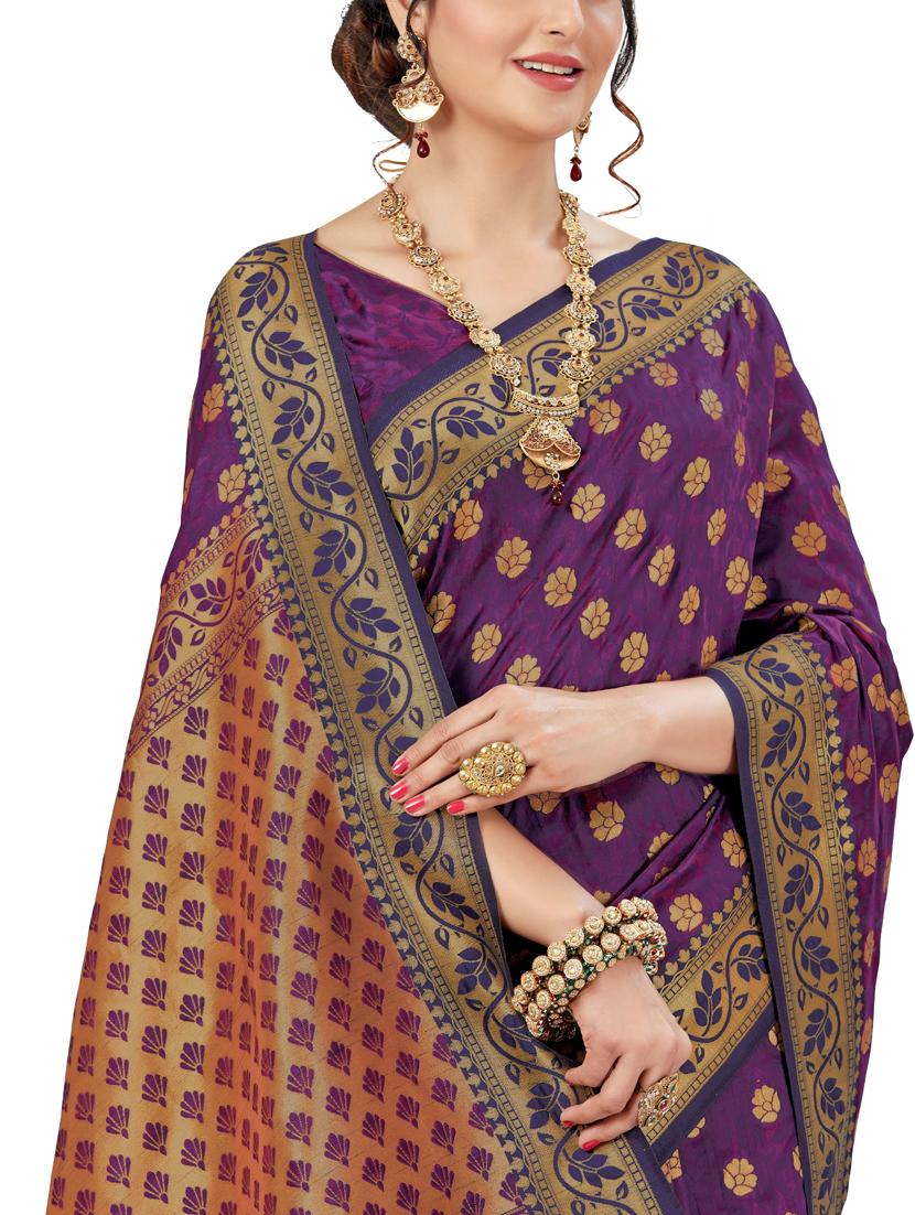 women self design kanjivaram saree with blouse - 21317829 - Standard Image - 2