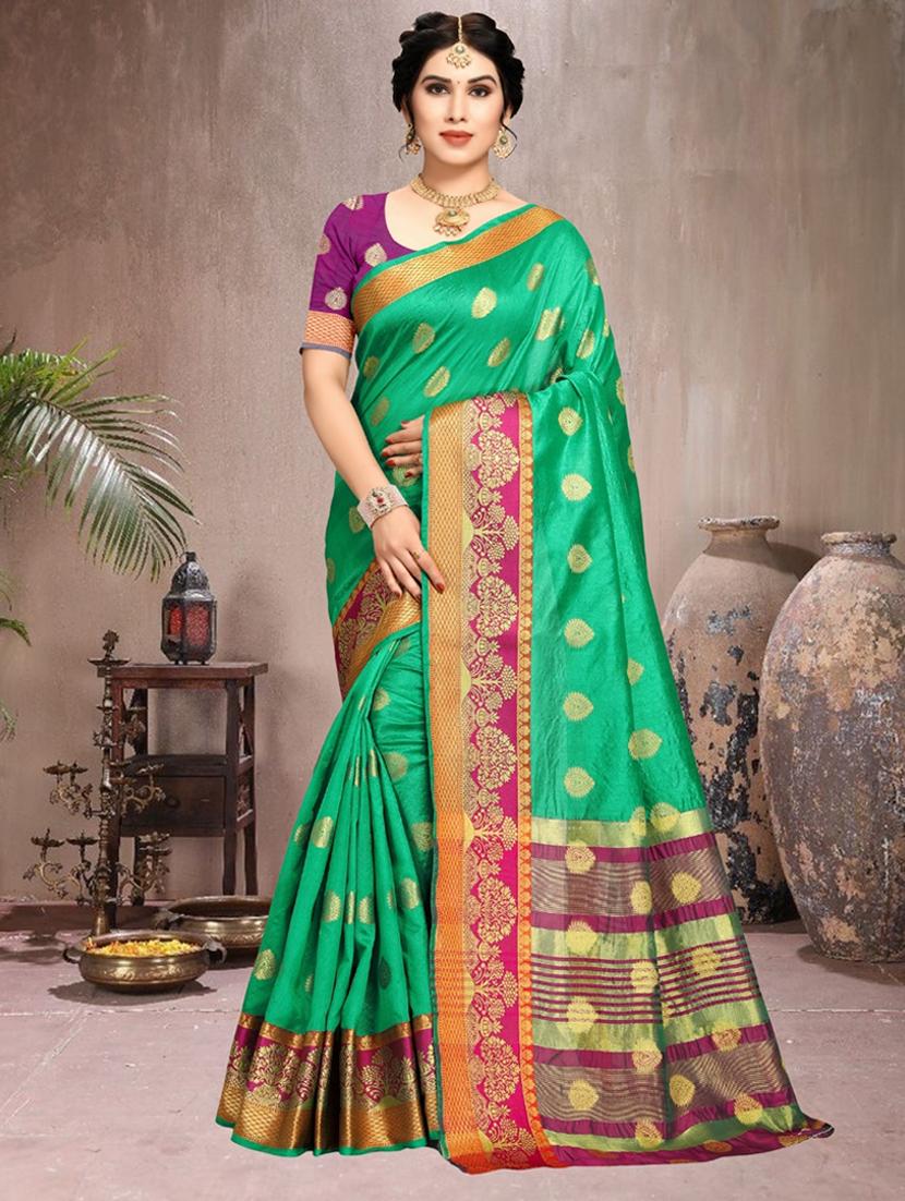 women self design banarasi saree with blouse - 21318032 - Zoom Image - 0